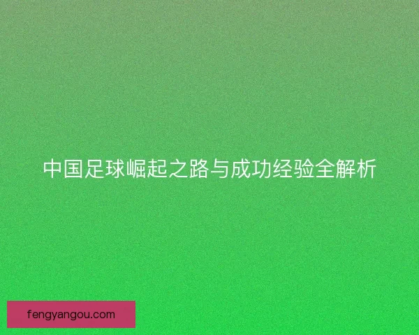 中国足球崛起之路与成功经验全解析